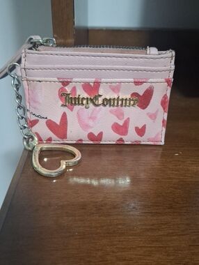 Juicy Couture Pink & Red Heart Cardholder Keychain